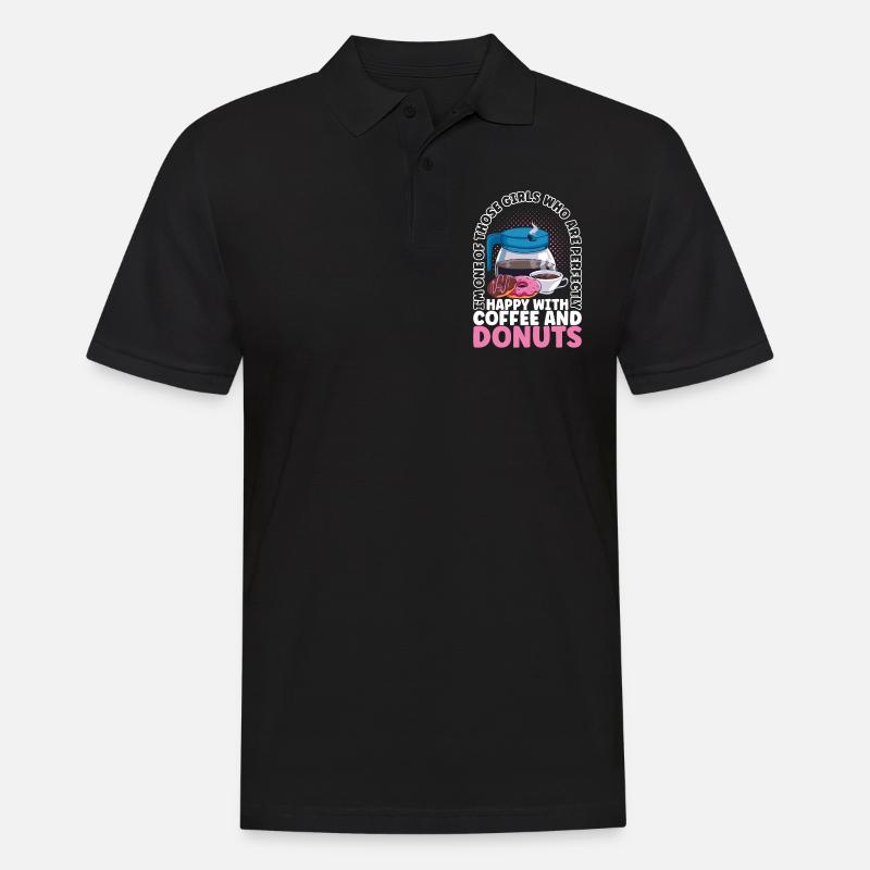 Kaffee Donuts - Männer Poloshirt - Schwarz