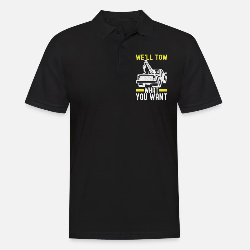 Abschleppwagen Abschleppdienst - Männer Poloshirt - Schwarz