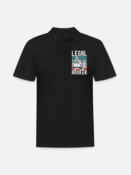 Abschleppwagen Abschleppdienst - Männer Poloshirt - Schwarz