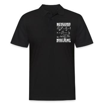 Mathe Mathelehrer - Männer Poloshirt - Schwarz - Vorne - Kai (181cm)