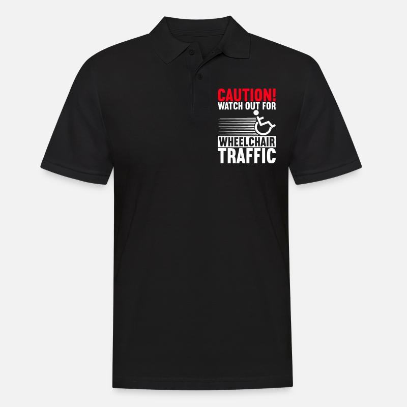 Rollstuhlfahrer Rollstuhl - Männer Poloshirt - Schwarz
