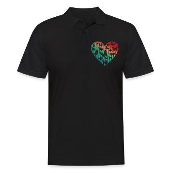 Butterfly Heart Cute butterflies - Men's Polo Shirt - black - Front - Kai (181cm)