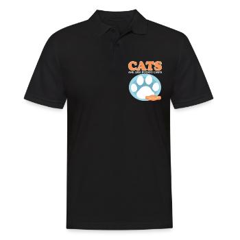 Cat Cat Lovers Cat Owner Gift - Men's Polo Shirt - black - Front - Kai (181cm)