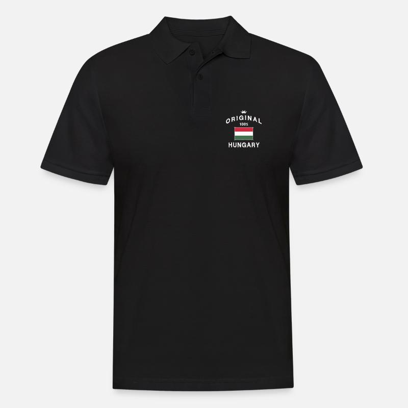 Drapeau hongrois drapeau drapeau - Polo Homme - noir