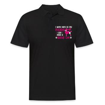 Arbeit für Pudel Mama Hund Standard Pudel - Männer Poloshirt - Schwarz - Vorne - Kai (181cm)