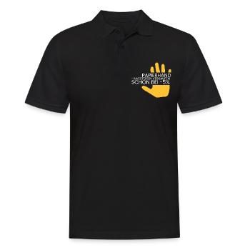 Papierhände verkaufen sofort - Männer Poloshirt - Schwarz - Vorne - Kai (181cm)