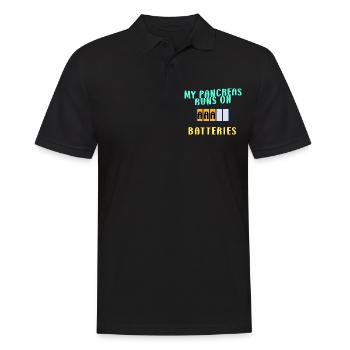 My pancreas runs on AAA batteries W - Men's Polo Shirt - black - Front - Kai (181cm)