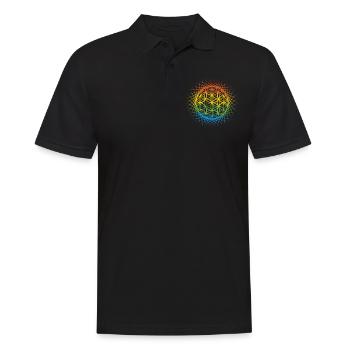 Géométrie sacrée du soleil fleur de vie colorée - Polo Homme - noir - Devant - Kai (181cm)