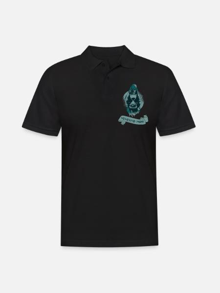 „Memento Mori“, kranium, død, husk - Herre poloshirt - sort
