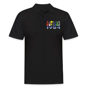 Vintage 1985 Retro Bitrthday Limited Edition - Men's Polo Shirt - black - Front - Kai (181cm)