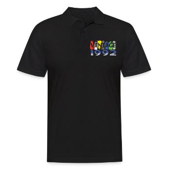 Vintage 1992 Retro Bitrthday Limited Edition - Men's Polo Shirt - black - Front - Kai (181cm)
