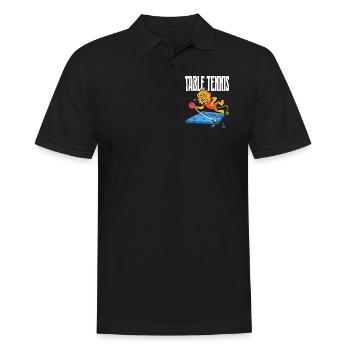 Table Tennis Lion Ping Pong Lion Outfit Table - Men's Polo Shirt - black - Front - Kai (181cm)