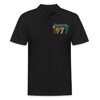 Vintage 1977 Retro Bitrthday Edition Limitée - Polo Homme - noir - Devant - Kai (181cm)