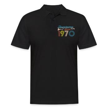 Vintage 1970 Retro Bitrthday Limited Edition - Men's Polo Shirt - black - Front - Kai (181cm)