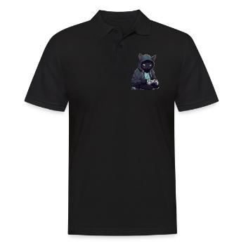 Gamer Black Cat Gaming Bombay Cats Gambler - Polo Homme - noir - Devant - Kai (181cm)