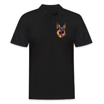 Juste une fille qui aime le berger allemand pour - Polo Homme - noir - Devant - Kai (181cm)