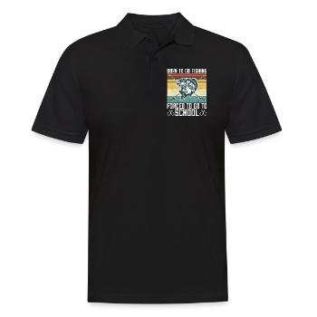 Born To Go Fishing Bass Fish Fisherman Boys - Men's Polo Shirt - black - Front - Kai (181cm)