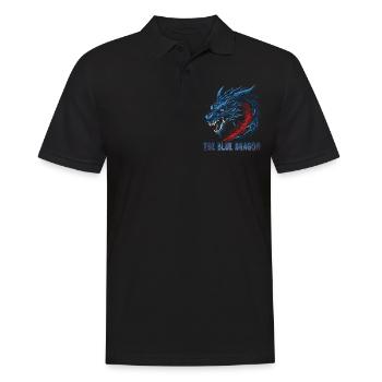 Traditioneller Japanischer Drache Der Blaue Drache - Männer Poloshirt - Schwarz - Vorne - Kai (181cm)