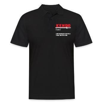 Kendo (substantiv): Ein Ganz Besonderes Set An - Männer Poloshirt - Schwarz - Vorne - Kai (181cm)