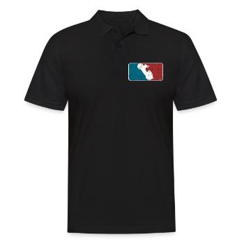 Simson Schwalbe Baseballdesign Logo - Männer Poloshirt - Schwarz - Vorne - Kai (181cm)