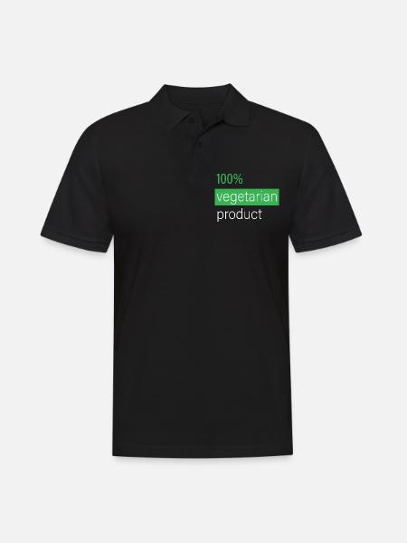 100% vegetarian product - Men's Polo Shirt - black