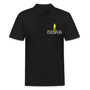 reiche Menschen haben Disziplin - Männer Poloshirt - Schwarz - Vorne - Kai (181cm)