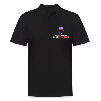 Unser Status: es ist kompliziert - Männer Poloshirt - Schwarz - Vorne - Kai (181cm)