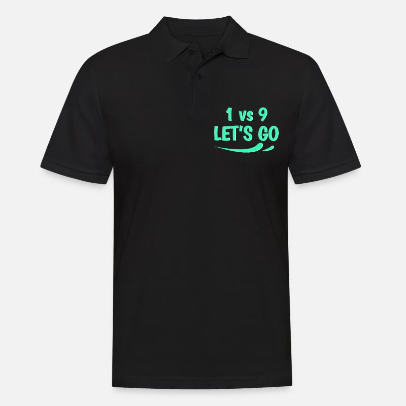 1 vs 9 lets go - Men's Polo Shirt - black