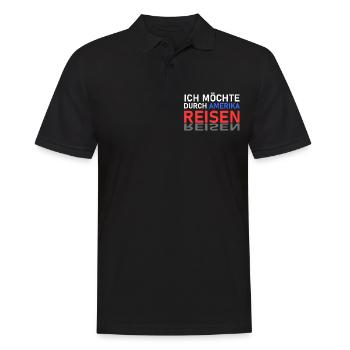 Amerika Reise - Männer Poloshirt - Schwarz - Vorne - Kai (181cm)