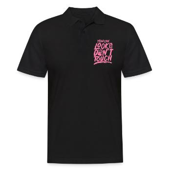 Du kannst gucken aber nicht anfassen Finger Hände - Männer Poloshirt - Schwarz - Vorne - Kai (181cm)