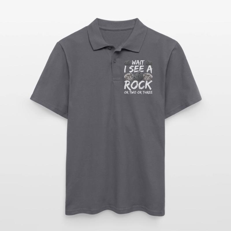 Warte Ich Sehe Einen Stein Oder Zwei Oder Drei Männer Poloshirt