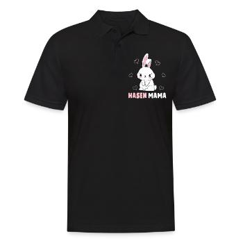 Süße Hasen Mama Ostern Mutter Häschen - Männer Poloshirt - Schwarz - Vorne - Kai (181cm)