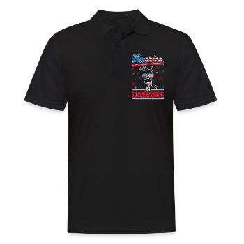 Llama USA Hommes Femmes Amérique 4 juillet - Polo Homme - noir - Devant - Kai (181cm)