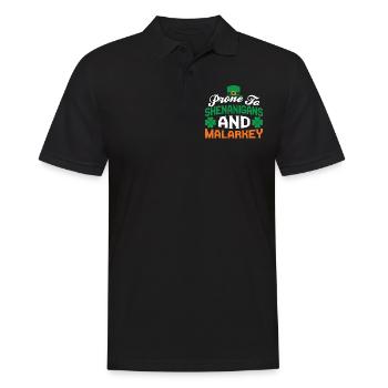 Susceptible to nonsense and mischief Ireland Gaelic Irish - Men's Polo Shirt - black - Front - Kai (181cm)