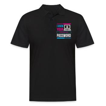 Je connais votre mot de passe Hacker Cybersécurité Hack - Polo Homme - noir - Devant - Kai (181cm)
