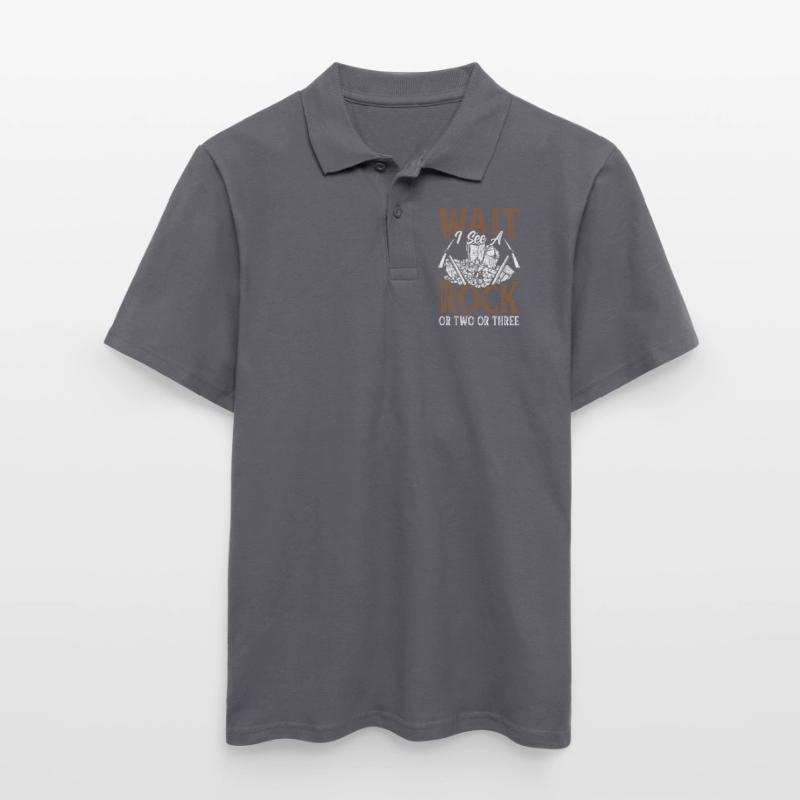 Warte Ich Sehe Einen Stein Oder Zwei Oder Drei Männer Poloshirt