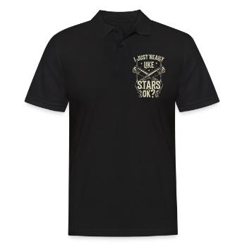 J’aime juste les étoiles très bien? Télescope - Polo Homme - noir - Devant - Kai (181cm)