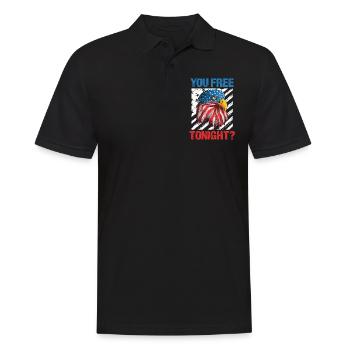 Eagle America Adult Humor Men July 4 - Men's Polo Shirt - black - Front - Kai (181cm)