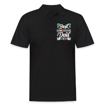 Bester Homeschool Papa Aller Zeiten Homeschooling - Männer Poloshirt - Schwarz - Vorne - Kai (181cm)