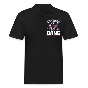 Feux d’artifice Humour Drapeau américain 4 juillet - Polo Homme - noir - Devant - Kai (181cm)