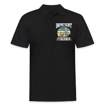 Impatient Fisherman Angler Fishing Fishing - Men's Polo Shirt - black - Front - Kai (181cm)