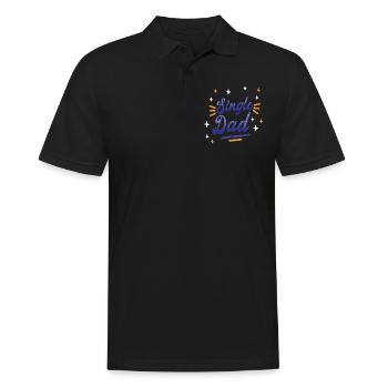 Single Father Papa Single Parent Daddy - Men's Polo Shirt - black - Front - Kai (181cm)