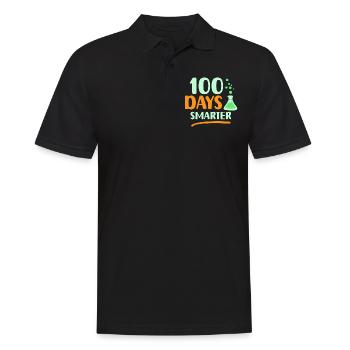 100 Tage Schlauer Sprüche Team Süß Lustig - Männer Poloshirt - Schwarz - Vorne - Kai (181cm)