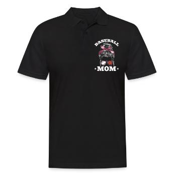 Mama Baseball Liebhaber Baseball Mama - Männer Poloshirt - Schwarz - Vorne - Kai (181cm)