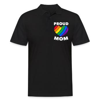 Fière Mère Cœur Coloré LGBTQ Drapeau Arc-en-ciel - Polo Homme - noir - Devant - Kai (181cm)