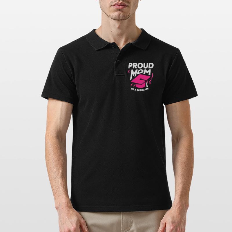 Stolze Mutter Einer Absolventin Absolvent Männer Poloshirt