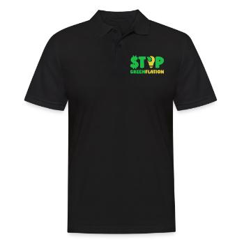 Greenflation Stop Inflation Énergie verte - Polo Homme - noir - Devant - Kai (181cm)