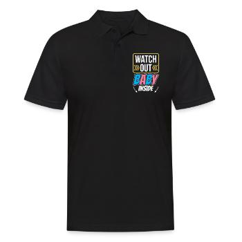 Achtung Baby Inside Schwangerschaft Schwanger Süß - Männer Poloshirt - Schwarz - Vorne - Kai (181cm)