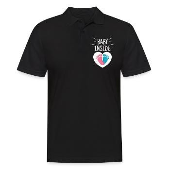 Baby Inside Pregnant Baby Inside Announcement - Men's Polo Shirt - black - Front - Kai (181cm)