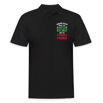 Greenflation riche riche plus riche et pauvre plus pauvre - Polo Homme - noir - Devant - Kai (181cm)